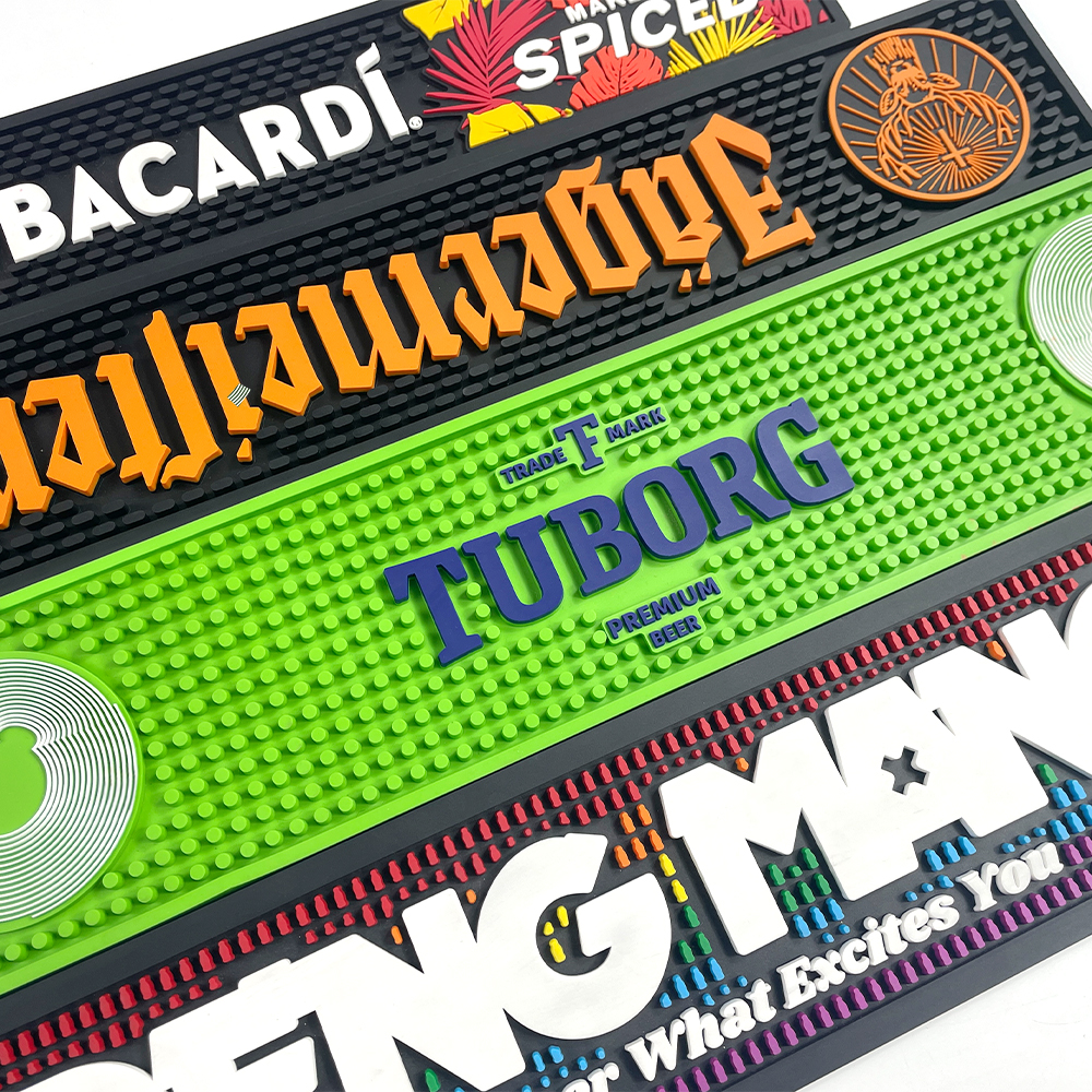 Hoge Kwaliteit Siliconen Bar Mat Custom Rubber Bar Mat Bier Matten Cool Logo & Kleur Maatwerk