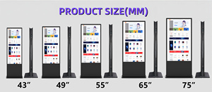Pantalla Digital de Señalización de 43-85 Pulgadas con Doble Pantalla y Soporte de Pie, Pantalla Táctil Android 4K para Publicidad en Interiores - Product Image 3