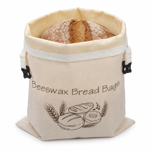 Bolsas Reutilizables Portátiles de Lino Sintético o Algodón con Cierre de Hebilla Enrollable para Pan de Levadura y Sándwiches Caseros - Product Image 1