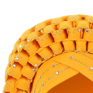 Donne africane giallo turbante copricapo con paillettes copri capelli per ragazze abbigliamento per ragazze - Product Image 4