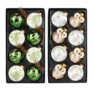 7cm <b>Owl</b>-Shaped Glass Painted Ball Pendant for Christmas Tree Scene Arrangement Holiday Supplies - Product Image 6