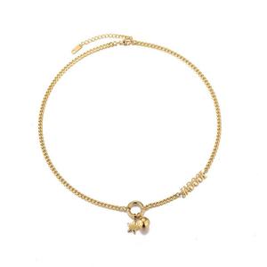 Collar de Perlas Redondas con Estrella de Cinco Puntas, Chapado en Oro de 18k, de Acero Inoxidable, Resistente al Agua y al Deslustre, con Logotipo Personalizado para Mujer - Product Image 6