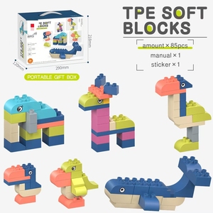 Bloques de construcción grandes de plástico blando, moldes de bloques de construcción de juguete para niños, modelo Montessori, bloques de construcción para bebés, Educación Temprana - Product Image 3