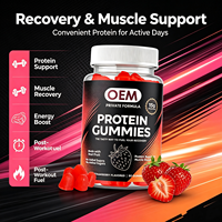 Gummies protéinés végétaliens 15g de protéines par portion Soutien nutritionnel quotidien Saveur fraise Gummies riches en protéines