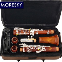 MORESKY Professional Clarinet Wind Instrument Rosewood Bb Silver Plated 17 Keys Mopane Customizable Made in China M13 (OEM)