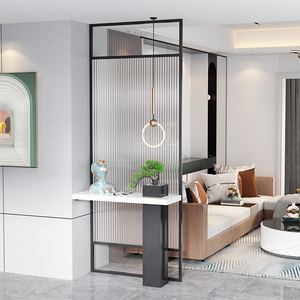 עיצוב מודרני מסך נירוסטה מחיצת חדר דקורטיבי מפריד עם זכוכית לבית ולמשרד הפנים - Product Image 6