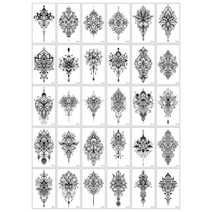 Autocollant de tatouage temporaire en vinyle brillant, motif exquis, résistant à l'eau, à la transpiration et à la décoloration, pour le corps, en gros - Product Image 2