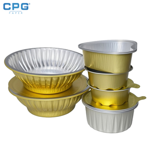 Conteneur alimentaire en aluminium de qualité alimentaire pour avion, 450 ml, pour repas en vol, conteneurs jetables en aluminium pour la restauration - Product Image 1