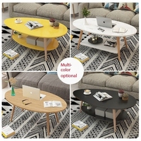 Table Basse à Double Plateau de Style Nordique, Simple et Moderne pour Petit Salon ou Balcon, Table d'Appoint Créative en Bois