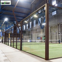 LUX Panneau de padel panoramique extérieur haut de gamme personnalisé, couleur café, de qualité supérieure, personnalisation de la couleur du padel indonésien populaire