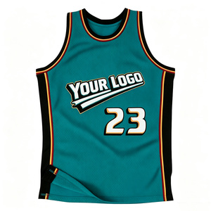 Maillots de basket-ball Healy à col rond vert, 100% polyester, design tendance, sans manches, haut de sport pour hommes, maillot de basket-ball pour l'entraînement - Product Image 1