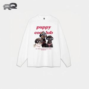 New <b>Men's</b> Casual Retro Style Long Sleeve T-Shirt High Quality 100% Cotton Autumn Wear with Front Logo Cut Out Cartoon Design - Product Image 1