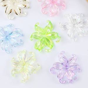 เครื่องประดับผมรูปดอกไม้เรซิ่นพลาสติก ให้ความรู้สึกพลังขัน  หกกลีบ สีรุ้ง สำหรับตกแต่งเครื่องประดับ DIY - Product Image 4