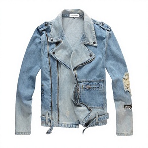 Ripped Loose Black Cotton Motorcycle <b>Punk</b> Biker <b>Jacket</b> Men's Winter - Product Image 2