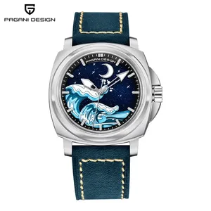 PAGANI DESIGN YS014 Mode Hommes Luxueux Montre Automatique <span class=keywords><strong>Saphir</strong></span> NH35A Acier Inoxydable <span class=keywords><strong>Cuir</strong></span> Étanche 10Bar Montre-Bracelet - Product Image 6