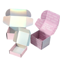 Enveloppe laser holographique de cosmétiques avec logo personnalisé imprimée à l'encre de soja Boîte d'expédition en papier ondulé pour emballage de parfum