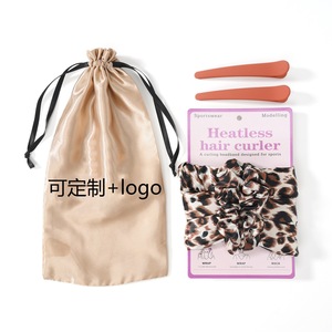 Heat-Free Hair Curling Set Leopard Print Scrunchies With <b>Clips</b> For Daily Use No Electricity Required - Product Image 4