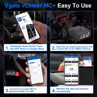 Herramienta de diagnóstico de lector de código Vgate VLinker MC + BLE4.0 V2.2 ELM327 BT4.0 OBD2 II para IOS y Android