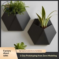 Pot Bunga Dinding Poligon Geometris Gaya Sederhana Modern, Ramah Lingkungan, Biodegradable, Tahan Lama, Bahan PLA Multi-gaya, Cetak 3D