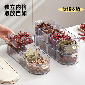 Uforu Spice <b>Storage</b> <b>Container</b> 3-Tier Clear With Lid For <b>Kitchen</b> Seasonings - Product Image 2