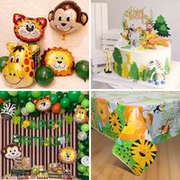 Kit de ballons en latex pour Noël sur le thème du safari en jungle avec bannière d'animaux