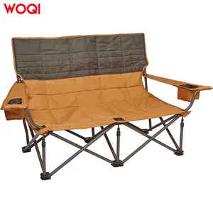 WOQI 뜨거운 판매 새로운 야외 레저 해변 휴대용 면 더블 캠핑 접이식 의자