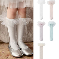 Nouveau design Chaussettes de printemps pour enfants Chaussettes mi-mollet en dentelle pour filles Chaussettes de style princesse pour bébés filles