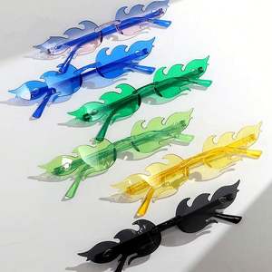 Lunettes de soleil amusantes sans monture, style punk flamme, personnalisables avec logo, pour hommes et femmes, collection 2025 – Idéales pour les fêtes et promotionnelles - Product Image 3