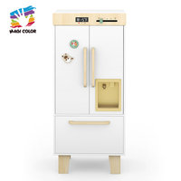 Cuisine de jeu en bois blanc de luxe, peinture écologique, réfrigérateur fonctionnel, distributeur d'eau réel, machine à glaçons interactive pour
