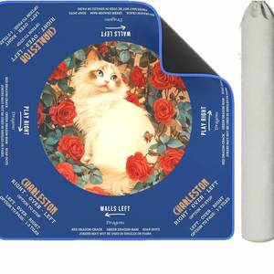 Tapis de Mahjong FX populaire, imprimé chats européens et américains, pour jeux de société, règles anglaises complètes, imperméable, résistant à l'usure, bords soudés - Product Image 5