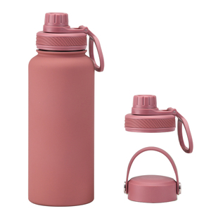 Bouteille isotherme en <span class=keywords><strong>acier</strong></span> inoxydable une tasse avec double couvercles 1L grande capacité Portable Outdoor Drink Sports Water Bottle - Product Image 5