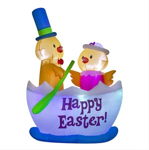 Pasqua pulcino gonfiabile con luci a LED per esterni <span class=keywords><strong>giardino</strong></span> <span class=keywords><strong>giardino</strong></span> primavera decorazione decorazione per feste con gli amici - Product Image 1