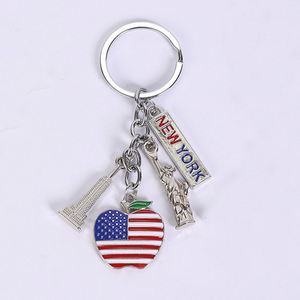 Custom Bulk Light America Flag <b>Islamic</b> Keychain Fashion 3D Enamel Metal Logo Wholesale Designer Keychains for Promotional Use - Product Image 1