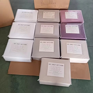 Chất Lượng Cao Sang Trọng Dùng Một Lần <span class=keywords><strong>90gsm</strong></span> 100% Polyester Rắn Sợi Nhỏ Bộ Đồ Giường Tấm Đặt 6Pcs 14 "Sâu Túi Phẳng Tấm Ga trải giường - Product Image 2