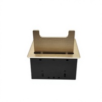 Enchufe de Mesa Abatible con Cepillo para Ocultar el Conector, Toma de Corriente Multimedia para Escritorio de Oficina con Puertos de Red HDMI y VGA