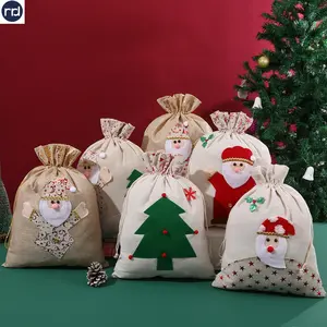 RR Donnelley Bolsa de regalo de Navidad Ciervo Papá Noel Favor Bolsas de dulces Pastel Dibujos animados Navidad Suministros para fiestas de Año Nuevo Bolsa de embalaje