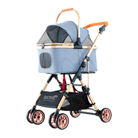 Poussette de luxe à 4 roues pour petit animal de compagnie pour chat/animal de compagnie poussette de voyage pliante petit chien pour animal de compagnie/vente en gros poussette pour chien porte-animal de compagnie