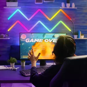 Glide Rgb-luz de pared inteligente, barra de luz Led con control remoto, Wifi, para Streaming de videojuegos, luz de baile rítmico