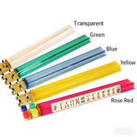 Règle de Mahjong Américain Moderne Multicolore en Acrylique, Support Pliable Portable pour Mahjong avec Tête en Fer et Outil de Tri de Cartes