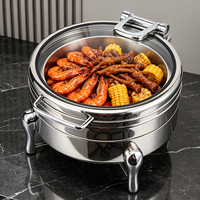 AIRUISI Autres fournitures hôtelières et de restauration – Réchaud de buffet en acier inoxydable 304 avec couvercle en verre hydraulique et support