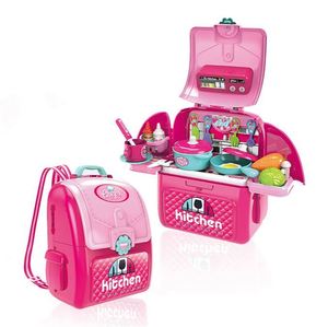 Kid's Modern Mini Pretend <b>Play</b> <b>Kitchen</b> Set New Pink Color <b>Plastic</b> Sink Cooking Trolley Spraying Utensils Happy Toys <b>Kitchen</b> Toy - Product Image 3