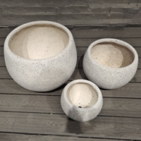 Diskon besar desain Modern bentuk pot bunga tanah liat serat gaya unik untuk dekorasi dalam ruangan luar ruangan untuk pameran mal belanja
