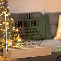 Cadeau inspirant et motivant, petits rappels, panneau décoratif de bureau, panneau en acrylique avec support en bois pour bureau, table, étagère
