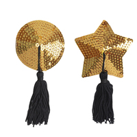 Cache-tétons adhésifs sexy, respirants, imperméables et confortables, sans bretelles, avec paillettes brillantes multicolores et pompons, réutilisables