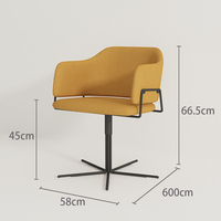 Fixe 5 étoiles métal jambe Style nordique moderne loisirs fauteuil bureau salle de réunion réception affaires négociation zone bras chaise