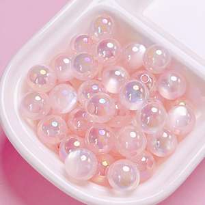 Perles acryliques à trou droit enduites d'UV de haute luminosité pour les accessoires de porte-clés de cintre de voiture de chaîne de téléphone portable de bricolage - Product Image 5