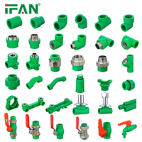 IFAN Tous types de raccords de tuyauterie PPR, matériel de plomberie sur mesure, accessoires en plastique filetés, raccords PPR