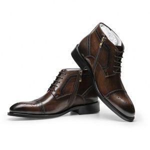 2025 Men's Leather <b>Boots</b> for Business Formal Wear, Cowhide Chelsea <b>Boots</b>, Cowhide Mardi <b>Boots</b> - Product Image 5