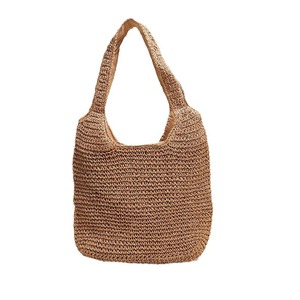 Nuevo Bolso de Paja de Gran Capacidad para Otoño, con Dos Correas, Cierre de Cremallera, Forro de Poliéster, Diseño Tejido Suave, Bolso Casual de Playa para Mujer - Product Image 2