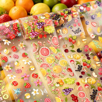 10 Rolls 4*100 cm Zomer Gemengde Fruit Bloemen Nail Transfer Folie Set Citroen Aardbei Watermeloen Nail Art DIY manicure Decals